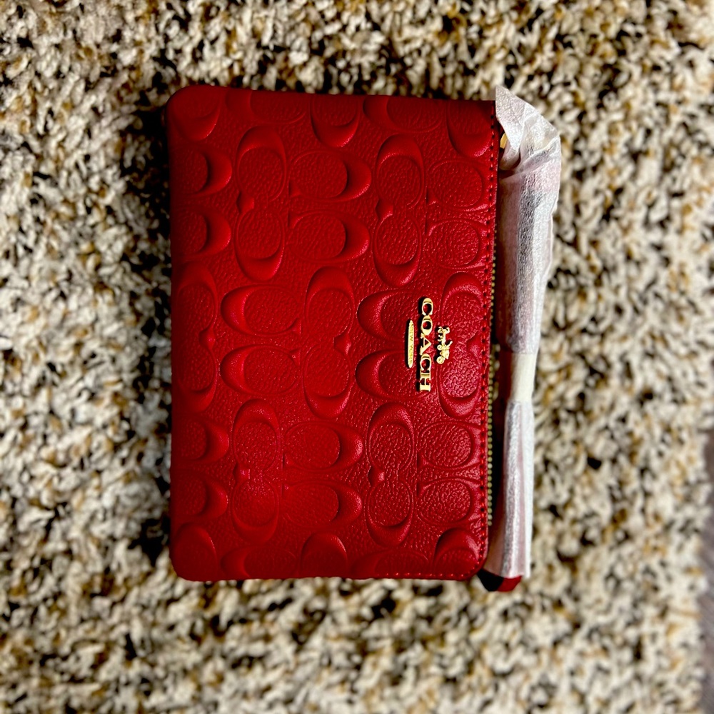 Coach Double Corner Zip Wrislet Leather